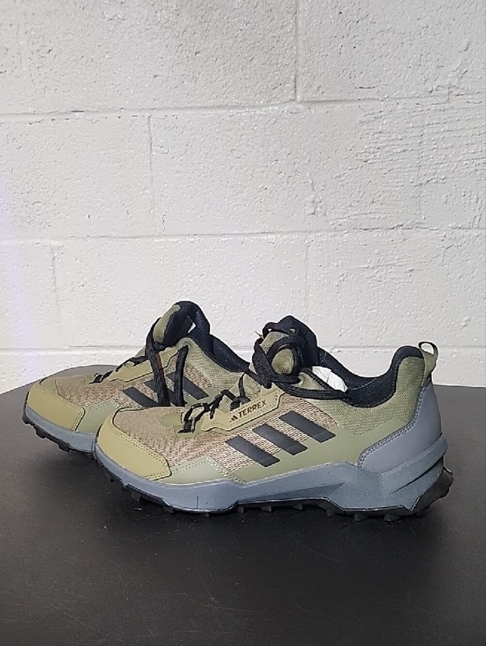 adidas Olive Green and Black Trail Sneakers - Picture 6 of 8
